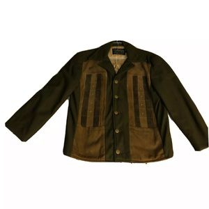 Sears The Leather Shoppe Mens Large Leather Polyester Jacket/Sweater